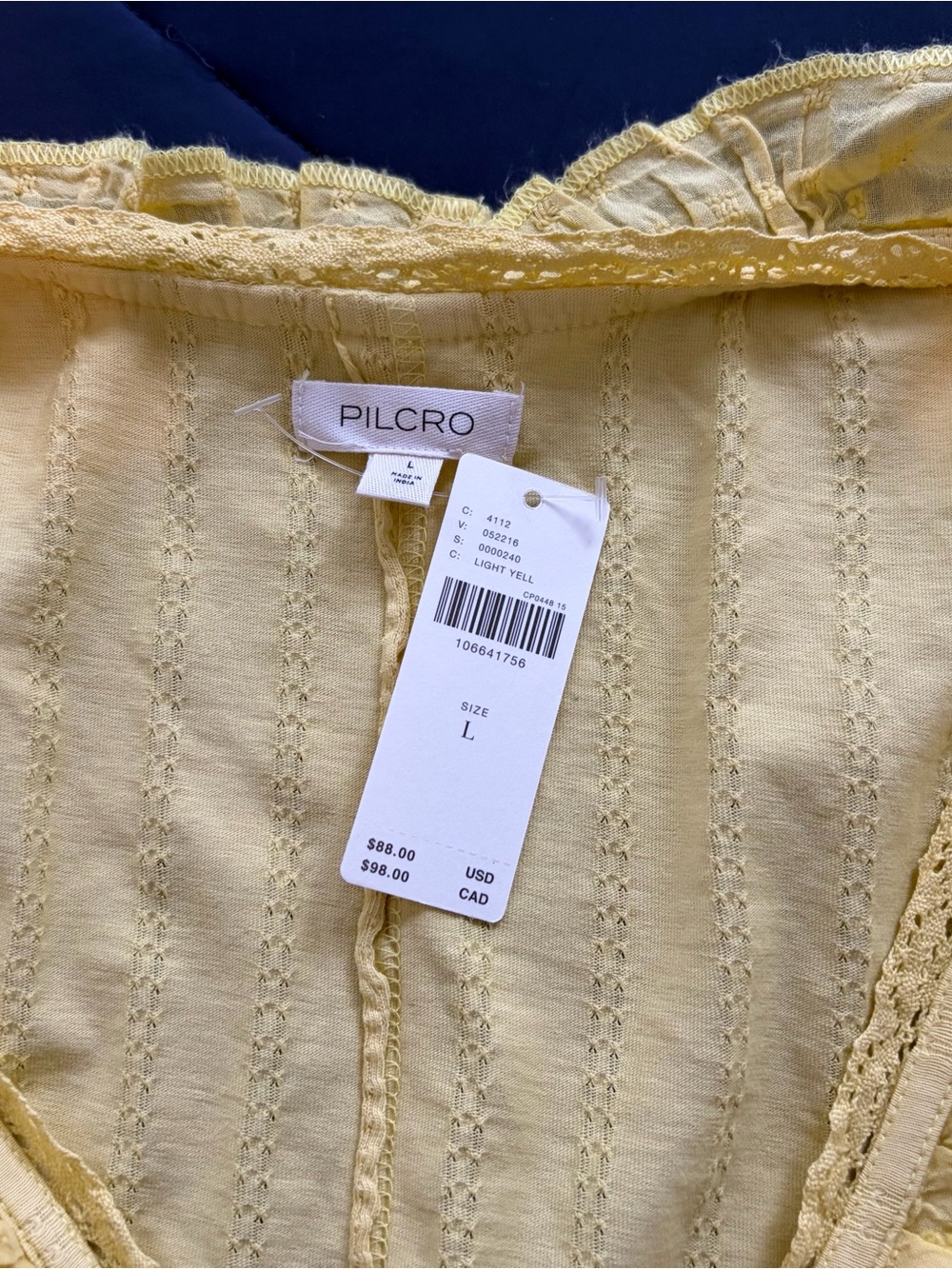 Anthropologie Pilcro Eyelet Ruffle Tank in Lemongrass - Picture 5 of 13